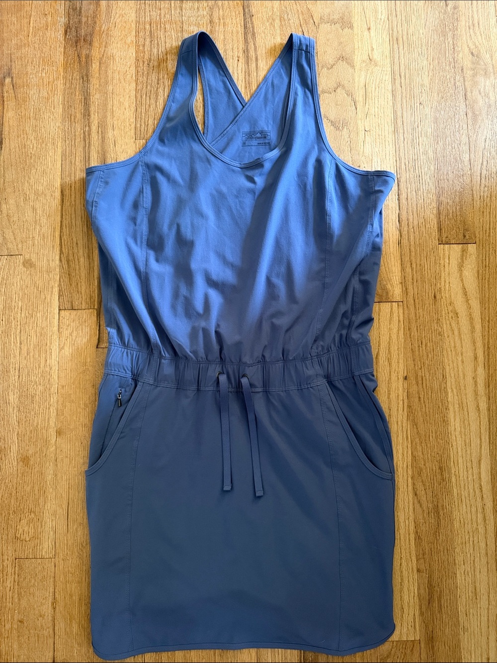 Patagonia Fleetwith Dress Blue Periwinkle Crossback Active Travel Dress Size Med